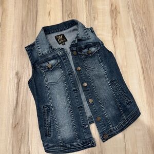 Kardashian Kollection Blue Denim Vest